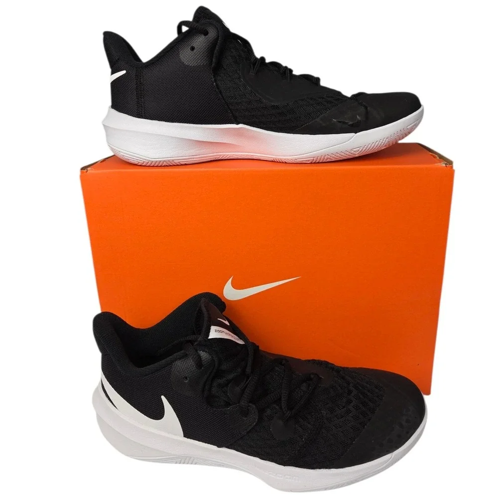 Nike Zoom Hyperspeed Court Women 9 Black White Volleyball Shoes‎ Men 7.5 New Box